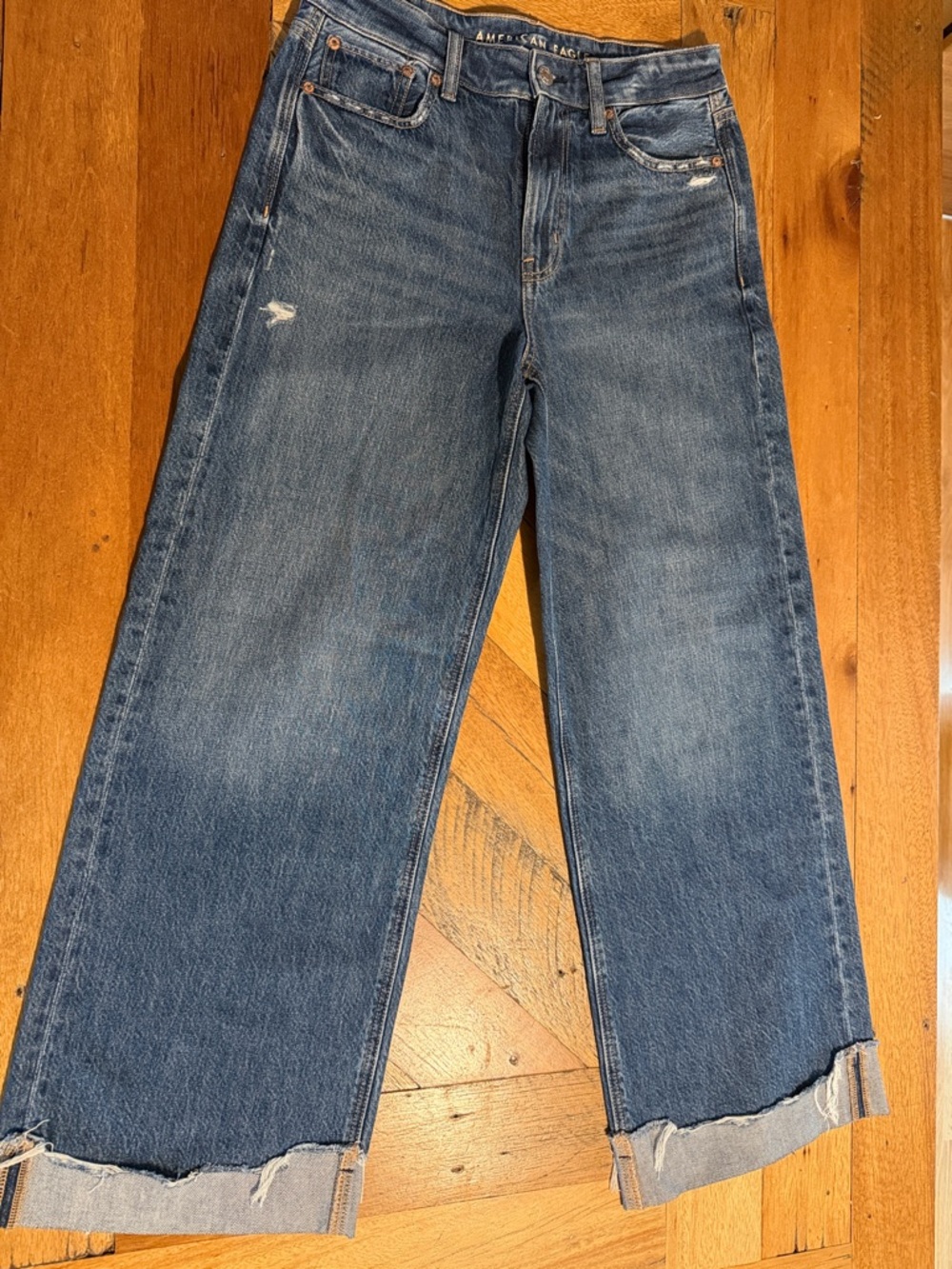 American Eagle Outfitters Men’s Blue Relaxed Wide-Leg Jeans